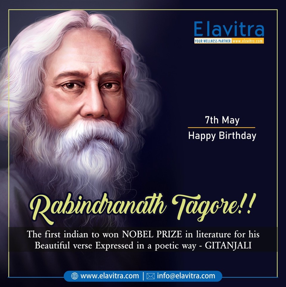 elavitra's tweet photo. The first indian to won #NOBEL_PRIZE in literature for his Beautiful verse Expressed in a poetic way - #GITANJALI !!๐
Happy Birthday #Rabindranath_Tagore_Ji !!๐
.
.
#Thyroblis #Thyroid #Biotin #Hair #Skin #Liver_Problems #FightCancer #Healthy_Liver
#Elavitra https://t.co/Cs3D3Wgy6f