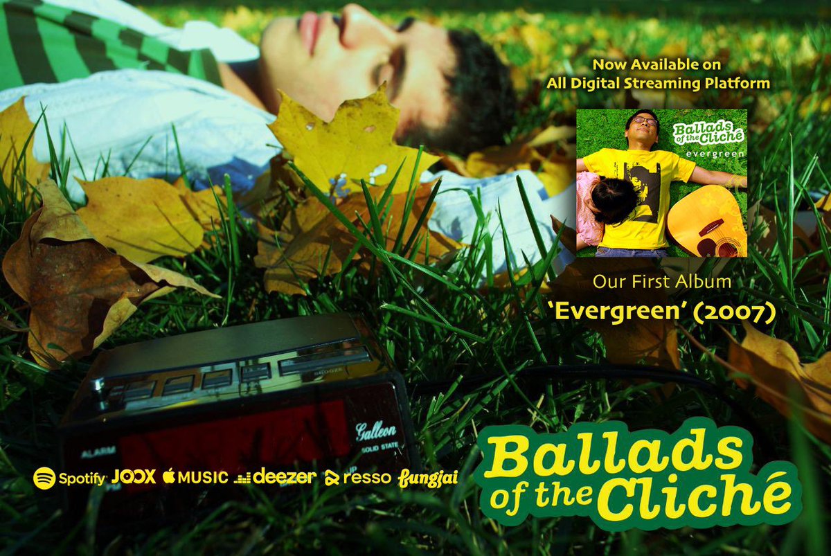 B0TC's tweet image. Akhirnya Album pertama kami, ‘Evergreen’ (2007) kini sudah tersedia di seluruh Digital Streaming Platform. Selamat Mendengarkan! 
 #balladsofthecliche #BOTCevergreen