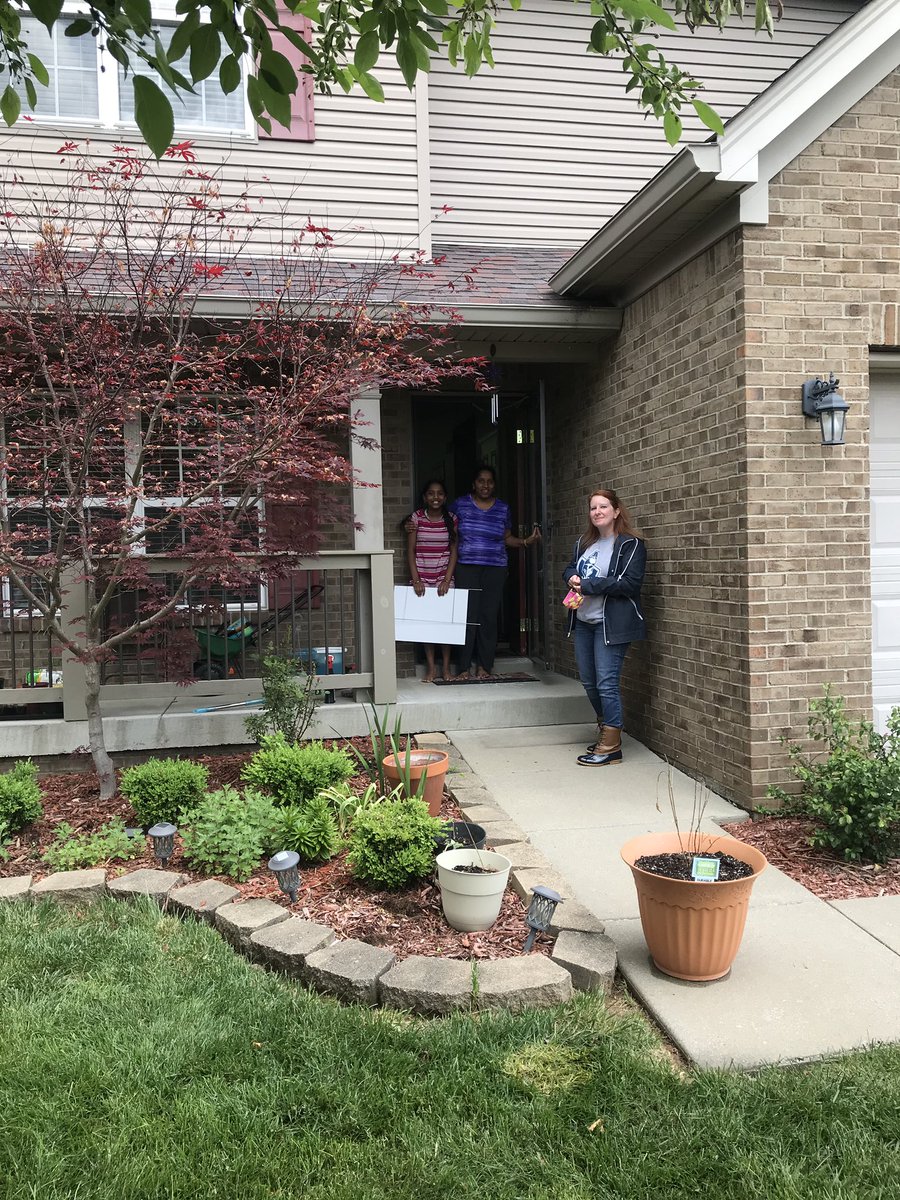 NCES_Knights's tweet photo. This team! We delivered signs to our 5th graders today-  we couldn’t bear the thought of dividing the list, so we ALL went to EVERY HOUSE (Social distancing observed). Started early and went into the evening, but it meant so much to us and our kids. #spiritsquad #KnightsLEAD https://t.co/ltPlG0dz32