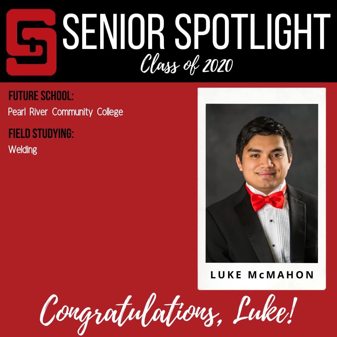 StanislausRocks's tweet photo. ⭐️SENIOR SPOTLIGHT⭐️
Luke McMahon plans to attend Pearl River Community College where he will study welding and cutting technologies! Way to go, Luke! #SSCStrong #RockStrong #GoWildcats https://t.co/n61sFHGVBJ