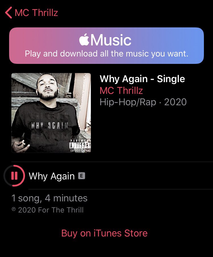 MCThrillz's tweet image. Why Again now officially on @AppleMusic and @Spotify 💪🏼🎶 That’s my brother Josh Aka Cakito on the cover 🙏🏼 May you Rest In Peace little bro!
#WhyAgain #MCThrillz #HipHop #Pain #Again #spotifyartist #AppleMusic #Single #Pain #Love #Emotional #GoodMusic music.apple.com/us/artist/mc-t…