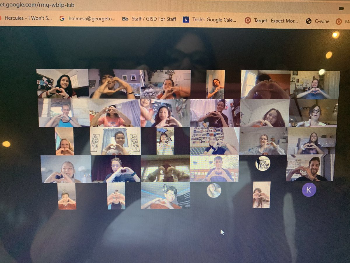 In Choir, when we feel the love virtually, which has happened a lot lately, this is what we do! Instead of “when one claps we all clap! ” we do “when one hearts ♥️, we all Heart!❤️ <a href="/ckhflippengroup/">CapturingKidsHearts</a> <a href="/EastViewHS/">East View HS</a> <a href="/GeorgetownISD/">Georgetown ISD</a> <a href="/GISDFineArts/">GISD Fine Arts</a>
