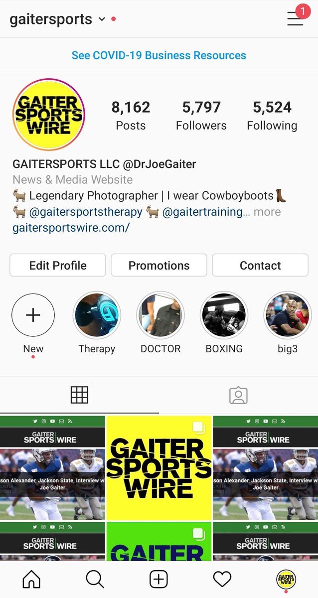 Follow us on Instagram <a href="/gaitersports/">Gaiter Sports</a>
