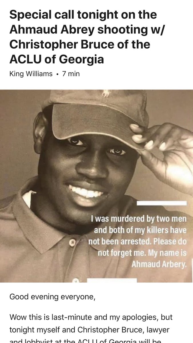 theatlantaway's tweet photo. Tonight @ 10pm, @watchthehood podcast host @IamKingWilliams and @ACLUofGA political director Christopher Bruce will be speaking on the killing of Ahmaud Abrey. Mr. Bruce will be speaking on details on the case and You can dm for info or wait until 10:45 to watch via Youtube https://t.co/XWf7RuPcrK