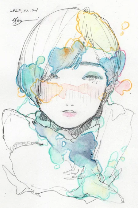 似顔絵第2送、青の部。
ドローイングの青はとてもきれい?

ありがとうございました!
https://t.co/J5LyiliGI5
#似顔絵 #portrait #透明水彩 