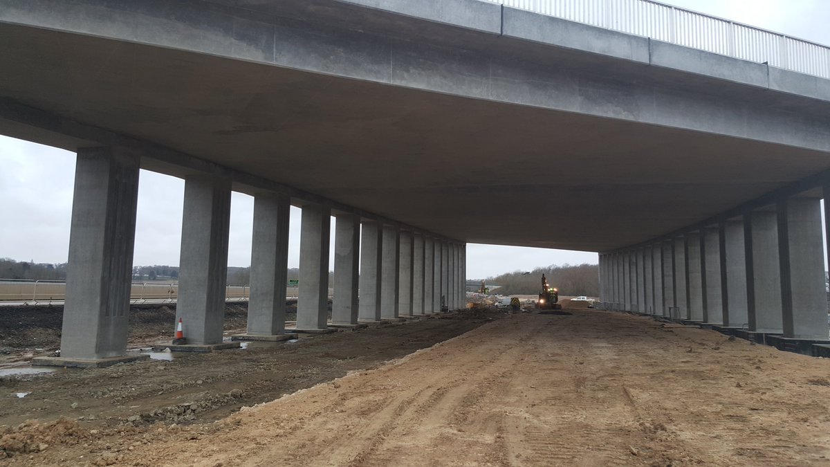 January 2018 - the bridge is nearly finished and is waiting for the earthworks to catch up so the road can be built beneath and on top - this takes another 18 months until the westbound loop is open 27/