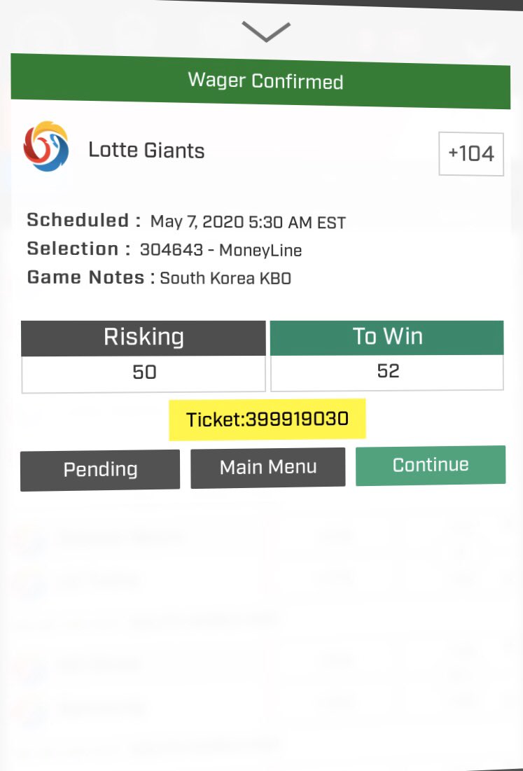 DeutzmanC's tweet photo. #DeutzCap kicking it off right. Son Ah-Seop will take one to deep center and the Giants take this one handily.     1U on Lotte Giants +104 https://t.co/l2ietTICdY
