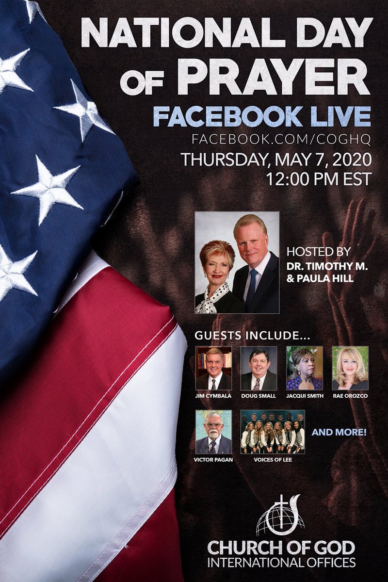 COGHQ's tweet photo. Please make plans to join us Thursday, May 7, at noon (EST) for a National Day of Prayer Live event on Facebook! https://t.co/j7yowsSzfh