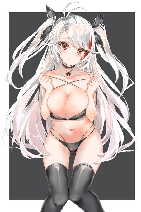 プリンツ・オイゲン #アズールレーン #プリンツ・オイゲン #プリンツ・オイゲン(アズールレーン) #極上の乳 #巨乳 #魅惑の谷間 #ニーソックス #デカァァァァァいッ説明不要!! #魅惑のふともも #下着  