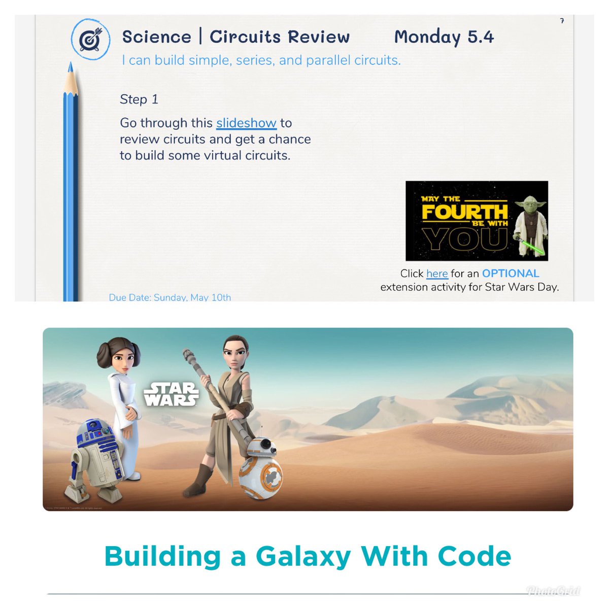 gorem23's tweet photo. This week students got to work on coding skills in celebration of Star Wars Day. #CISDRocks @GreenwaysIntSch https://t.co/B0RgQcoJ4L