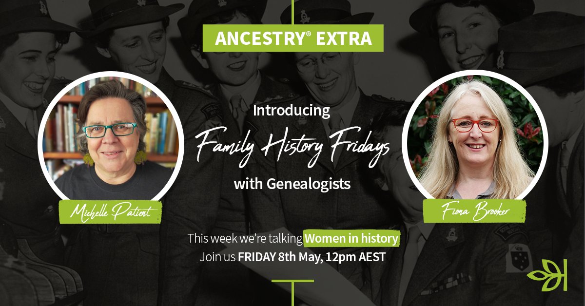 We're very excited to introduce a new fortnightly Facebook Live series  - Family History Fridays! Join us tomorrow at 12pm AEST, with Genealogists Michelle Patient and Fiona Brooker, where they'll talk Women in history. Click here to get a reminder! ancstry.me/2yr3E1n