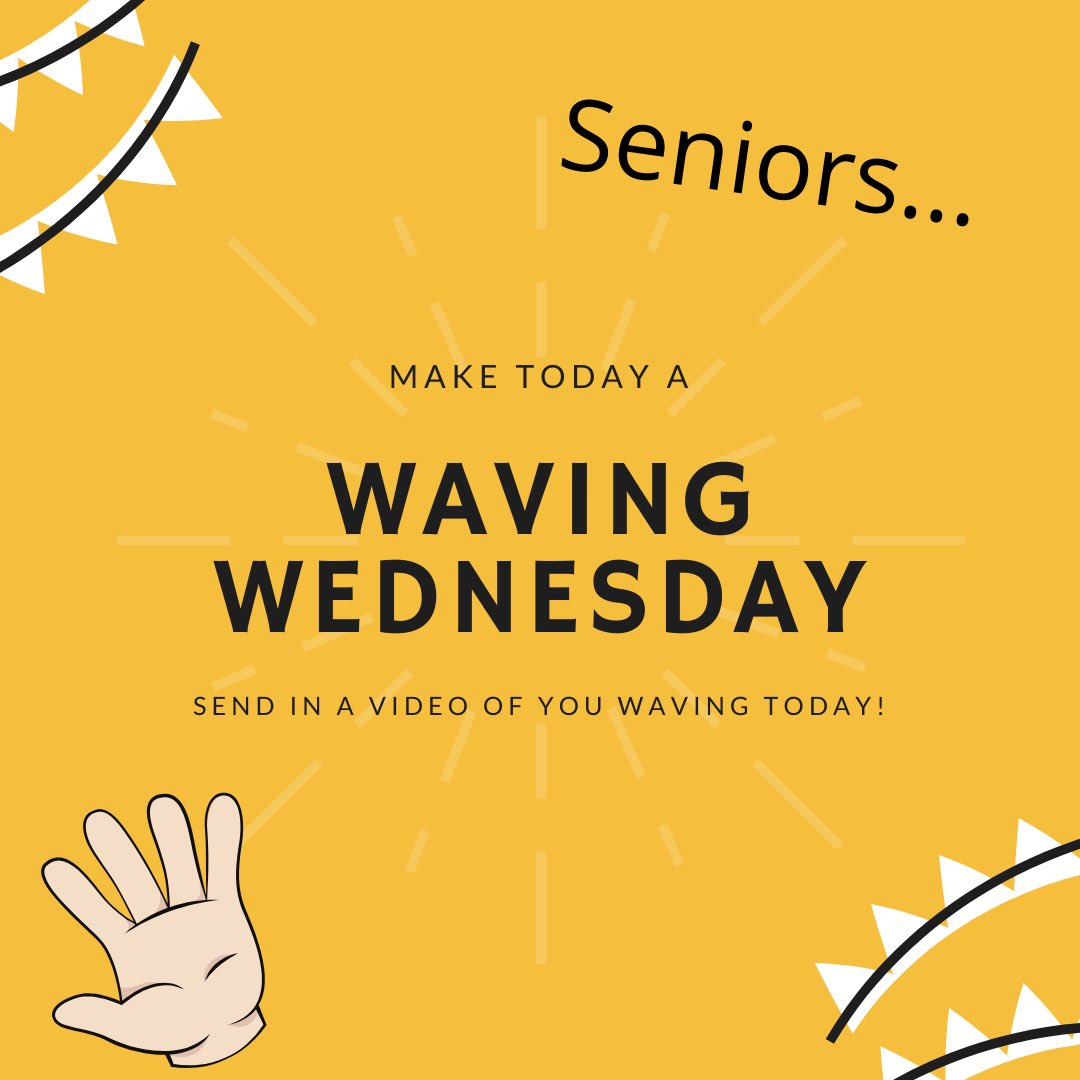 WKHSWolves's tweet photo. Seniors, don’t forget, tomorrow is the deadline to email Mrs Backhurst with your 2-5 second waving video clip! Keep it simple or be creative- we just want to see your smiling faces! https://t.co/3lGWj3dK7j