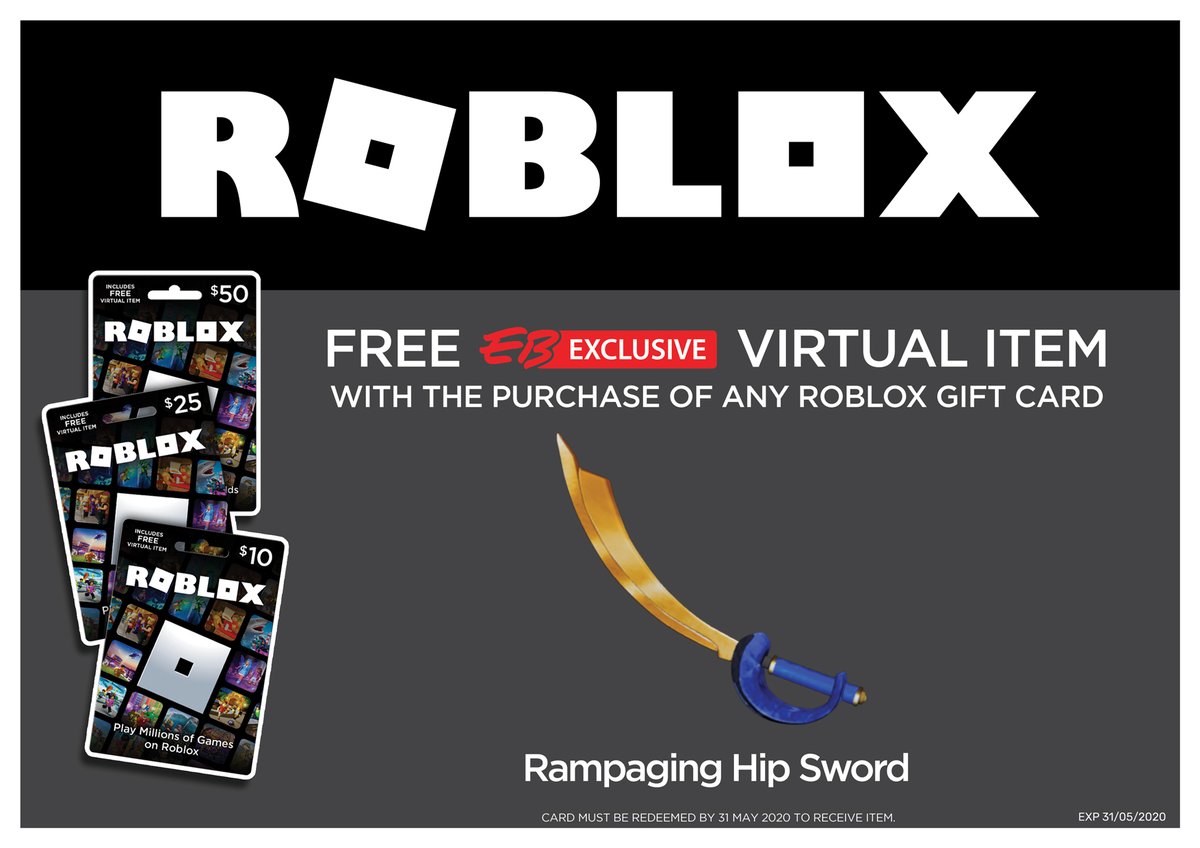 Eb Games Australia On Twitter For A Limited Time Only You Can Receive A Free Eb Exclusive Roblox Virtual Item When You Purchase Any Roblox Gift Card Instore Limited Time Only While - how do you promote games on roblox