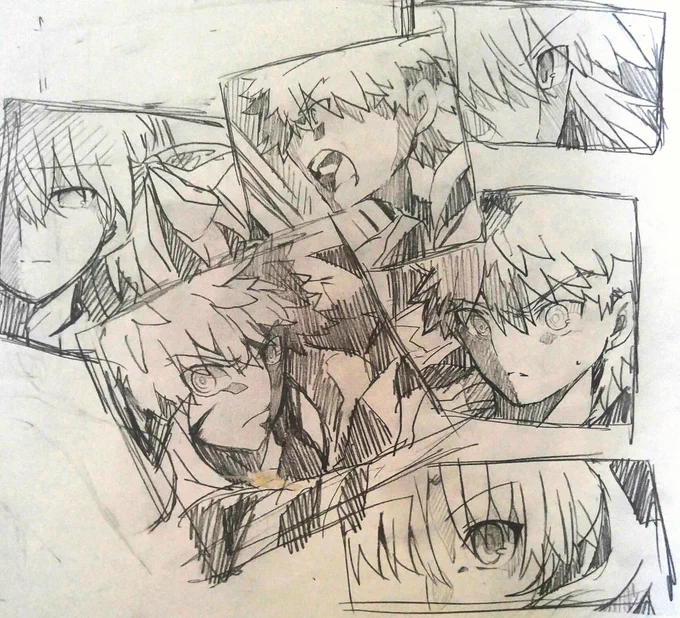 士郎って感情が大きくなるほど目がアーモンド型になる気がするってだけの落書き(゜ω゜)
ヒロインは比較で描いた← 