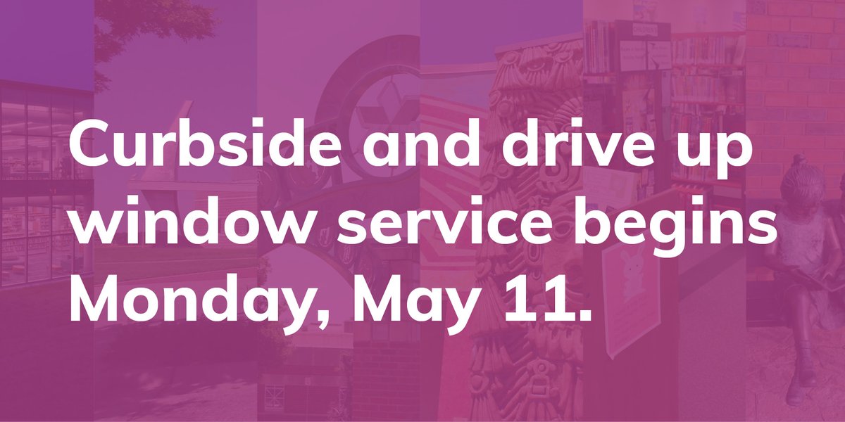 Beginning Monday, May 11, all Wichita Public Library locations will begin curbside and drive up window service. If you placed holds before the Library closed, you will be notified to pick up. 

Learn more: wichitalibrary.org/covid-19