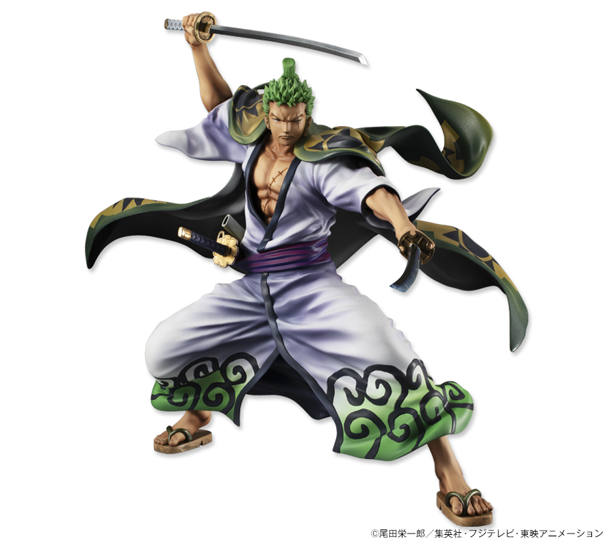 ジャンプキャラクターズストア 本日13 00予約開始 P O Pワンピース Warriors Alliance シリーズに 剣豪ロロノア ゾロの扮する浪人 ゾロ十郎 が 堂々見参 相手を射貫くような鋭い視線で二刀を構える大迫力の姿を 劇中イメージそのままに立体再現