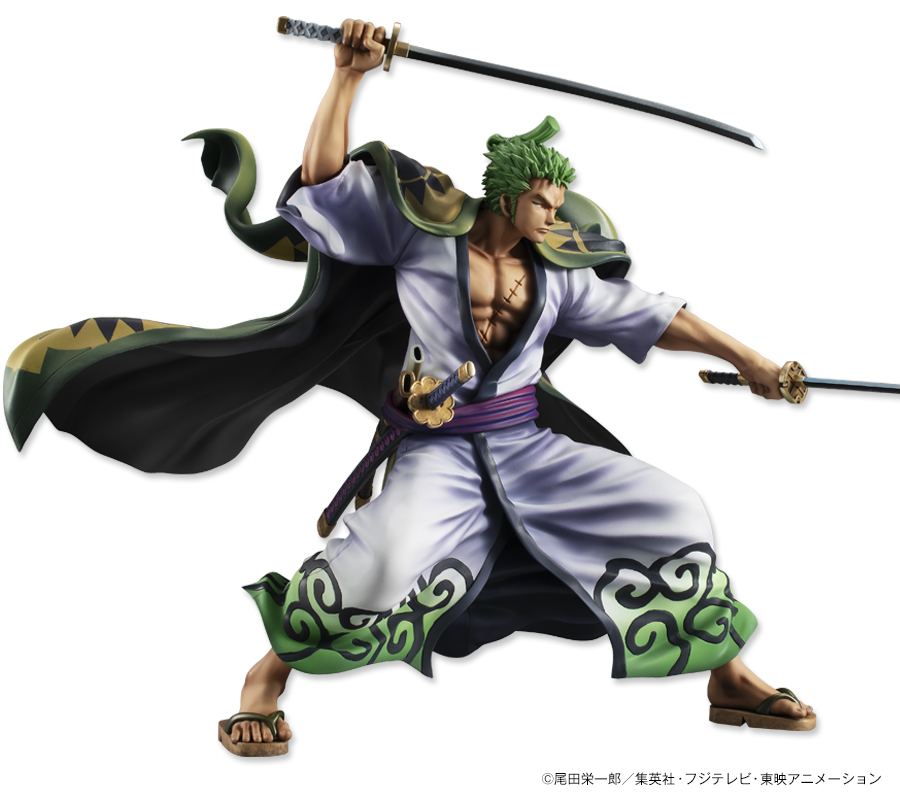 ジャンプキャラクターズストア 本日13 00予約開始 P O Pワンピース Warriors Alliance シリーズに 剣豪ロロノア ゾロの扮する浪人 ゾロ十郎 が 堂々見参 相手を射貫くような鋭い視線で二刀を構える大迫力の姿を 劇中イメージそのままに立体再現