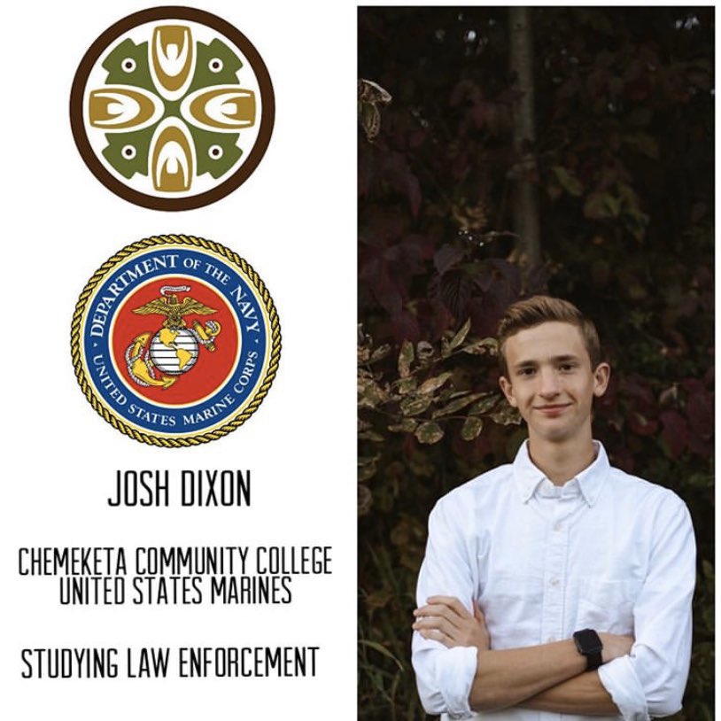 spraguehs2020's tweet photo. Josh Dixon: Chemeketa Community College then the United States Marines. https://t.co/VssQjFGK0v