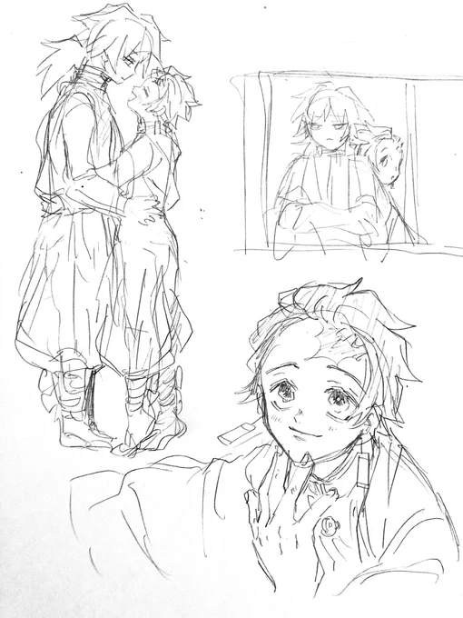 上目遣いのたんじろちゃんが好きですぐ描く 