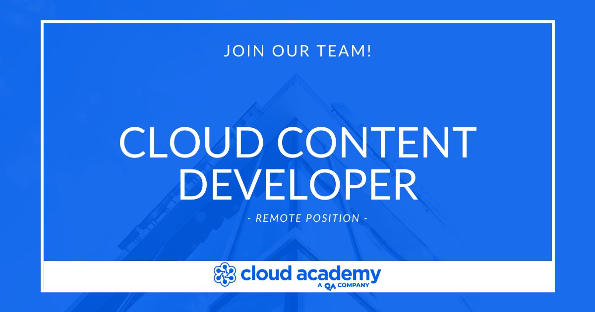 QANorthAmerica's tweet image. Are you passionate about the cloud technologies, with excellent customer success skills, and do you have experience with content creation or technical writing? If so we've got the perfect #remote position for you! Apply now! #ContentDeveloper cloudacademy.recruitee.com/o/cloud-conten…