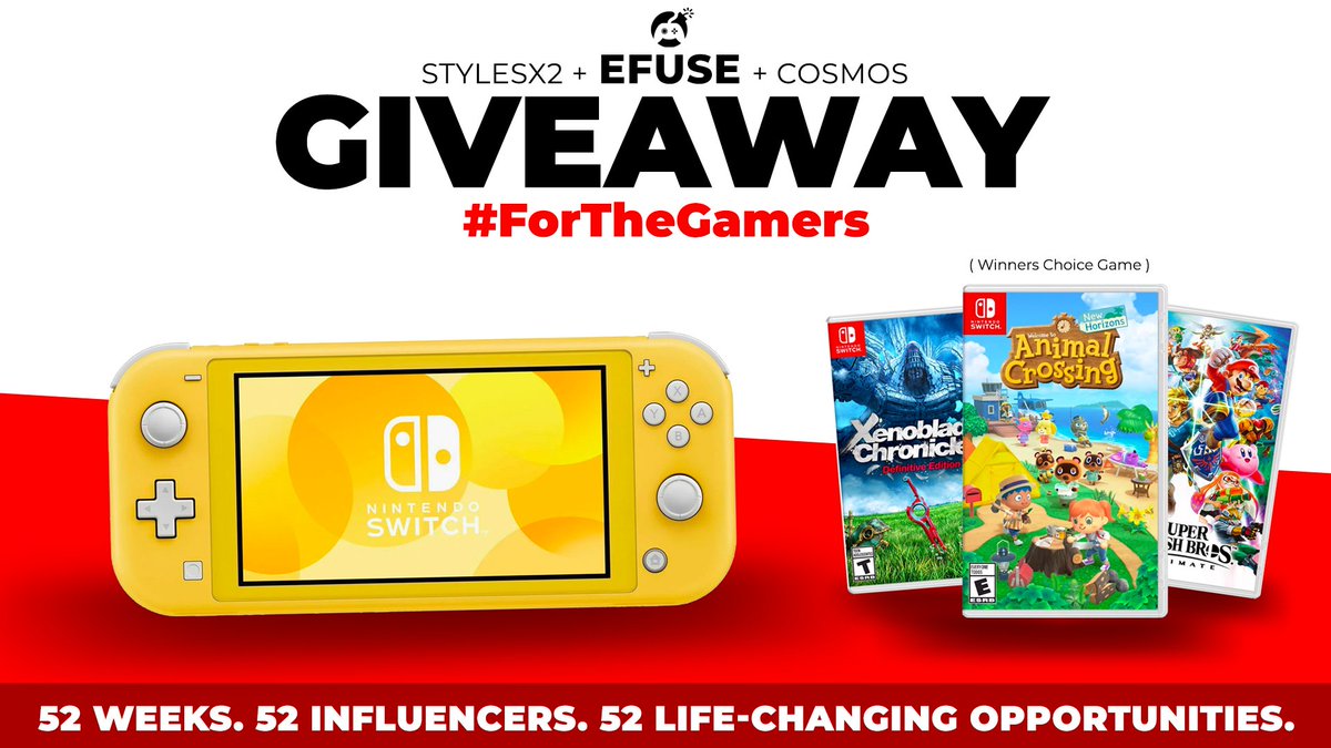 I know a lot of y'all are suffering from boredom during this quarantine so..

🎮 Here's a Nintendo Switch Lite Bundle #Giveaway 🎮

🤳 Like &amp; RT
💬 Reply with #ForTheGamers
🥰 Follow <a href="/eFuseOfficial/">NOW @eFuse</a>, <a href="/CosmosZR/">Cosmos</a> &amp; <a href="/_StylesZX2/">Moved to @StylesX2_</a>

⬇ Enter Here ⬇ #ad
eFuse.link/CSMay
