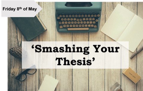 MAPP_postgrads's tweet photo. Smashing your thesis is on this Friday the 8th of May via zoom. Our guest speakers, recent PhD graduate Corinne Celestina along with lecturer and reviewer Jarrod Church bring two unique perspectives to help you get the most out of your writing! @PAMpostgrads @LTUresearchers https://t.co/3ZDSDbMmqz