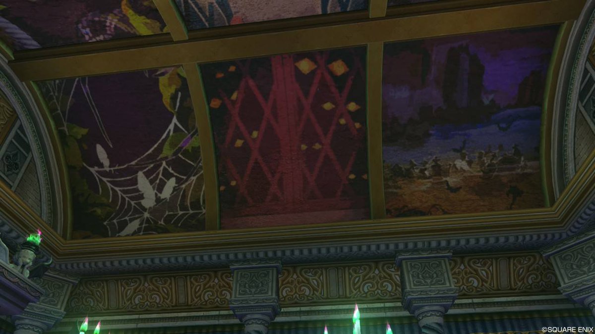 ひさ 気付きにくいところですが 玉座の間の天井にも絵があります これはアストルティアの魔幻宮殿にあった絵と同じ物です