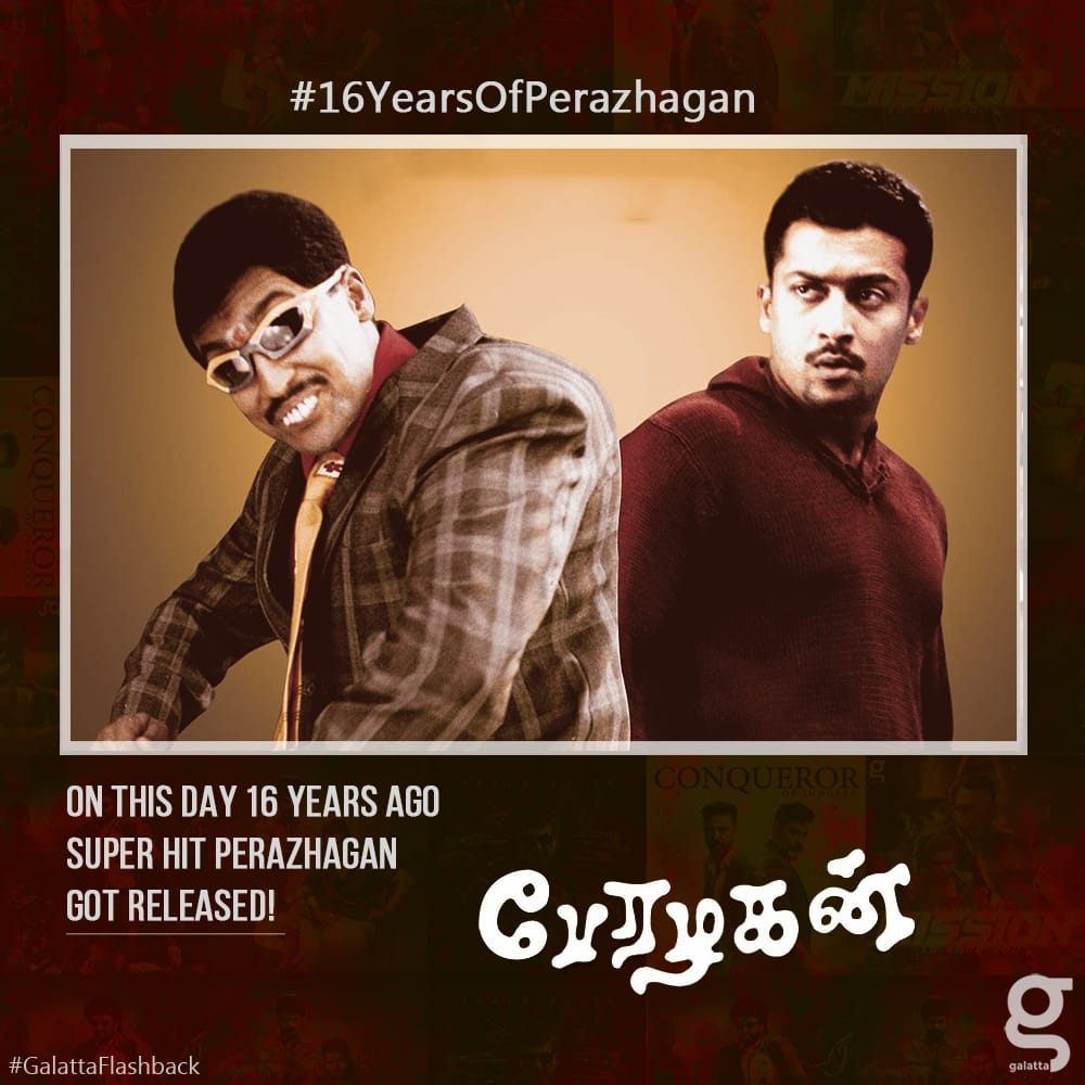 AfnasTweetz's tweet photo. Rewind : #Peralagan Movie 90 Days Poster🌟
#16yearsofperalagan
@Suriya_offl #Jyothika https://t.co/UI6Lgx3S5r
