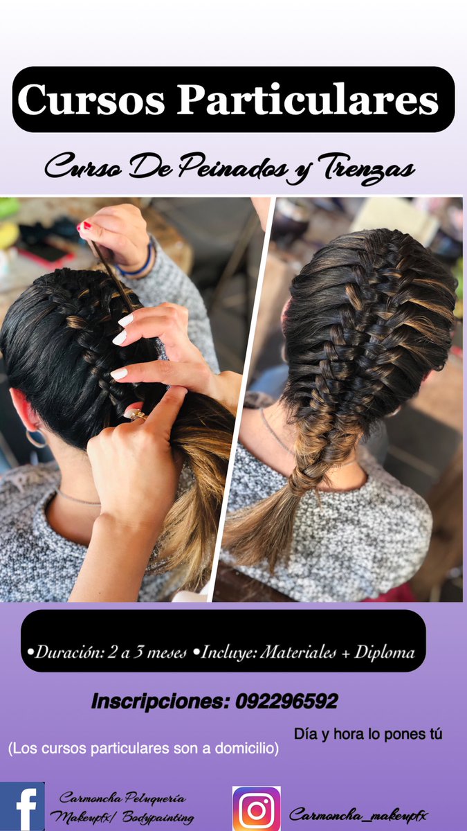 Carmonchamakeup's tweet photo. Cursos Online y Particulares!
 Infórmate sólo en #youngrionegro #Uruguay #cursospeinados #Talleres #CursosOnline #cursosmaquillaje https://t.co/ruxUpyXDcQ