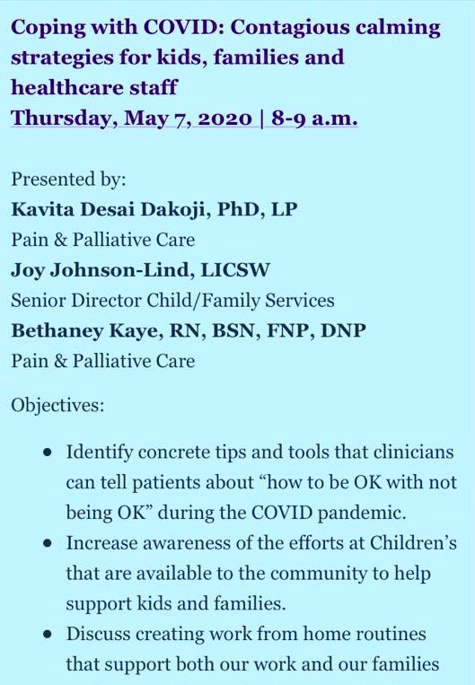 Virtual grand rounds tomorrow- Nervou-xited, much more fun to have an audience, but excited to have a virtual option to share this content! #covidcoping; #calmingiscontagious; <a href="/childrensmn/">Children's Minnesota</a>