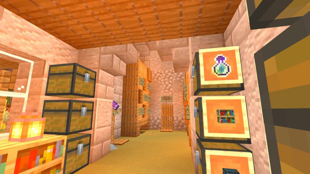 EvercraftMCPE's tweet photo. SPOTLIGHT! The talented @haley6michelle &amp; her stunning bookshop located within out realms shopping district, selling Enderchests, Bookshelves, EnderPearls &amp; Bottle ‘o Enchanting 

#EverCraftRealm #Minecraft #Bedrock #Multiplayer #ShoppingDictrict #MinecraftBuilds #MinecraftRealms https://t.co/Lmu53P2E3s