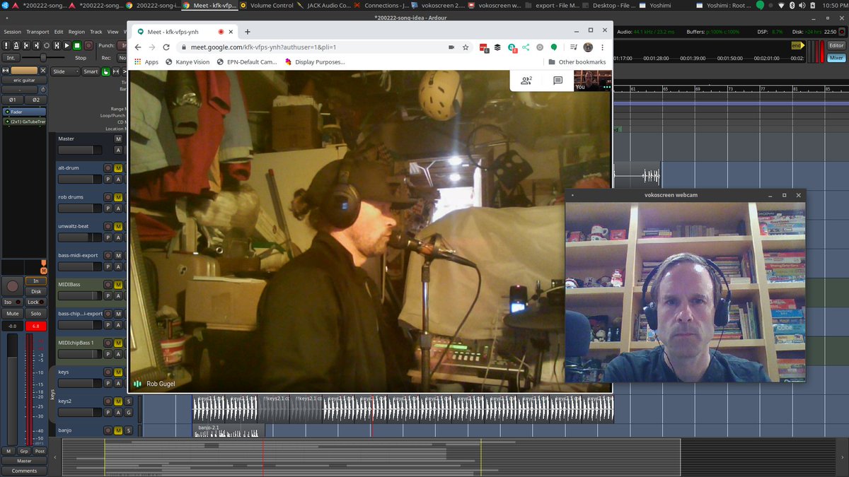 lorenzosmusic's tweet photo. Still making songs work with @ubuntustudio @ardourdaw a @github repository over a @google_meet session #linuxmusician :) https://t.co/7NLEJ0DuqR