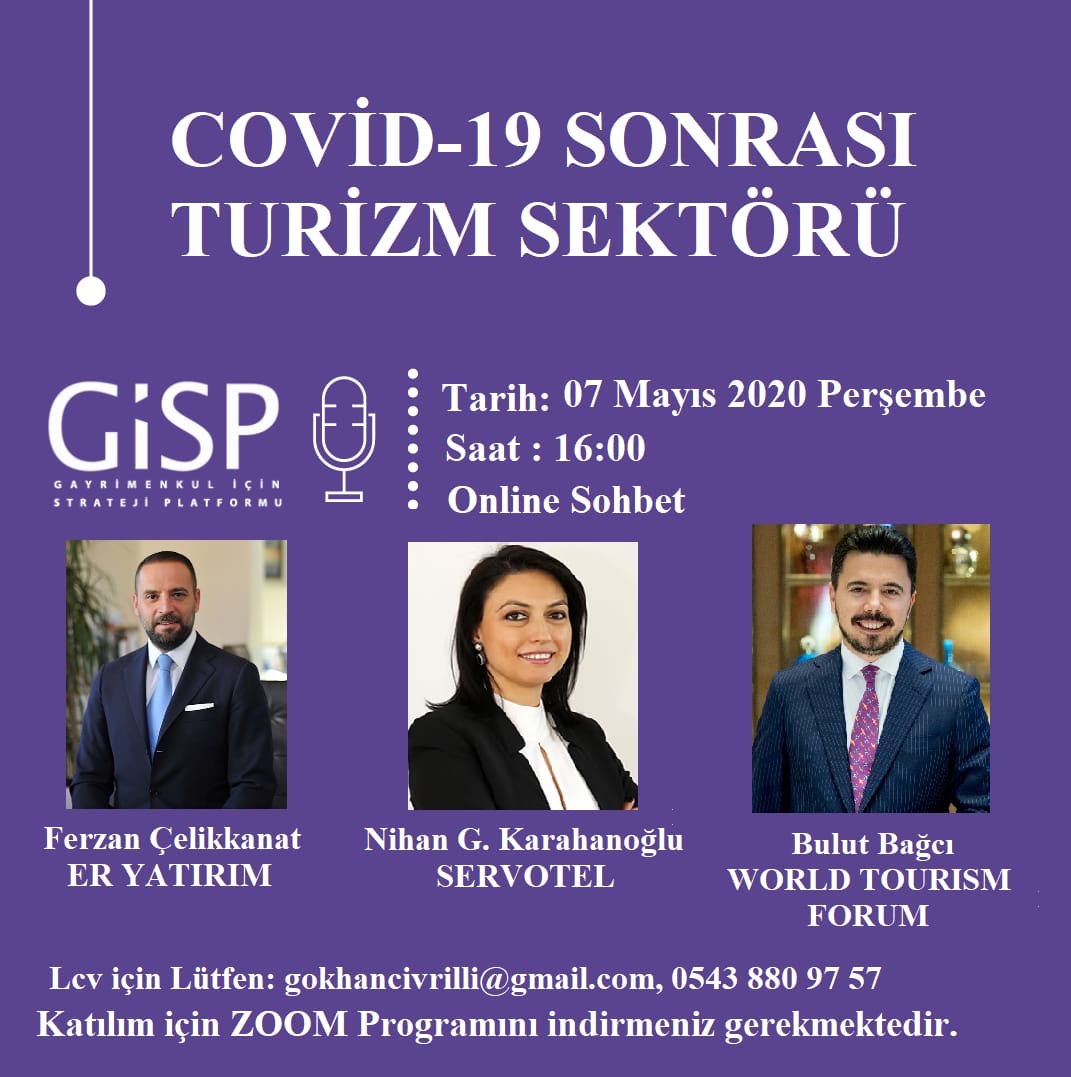 Bugün saat 16'da. GİSP COVID Sonrası Turizm Sektörü ve Otelcilik