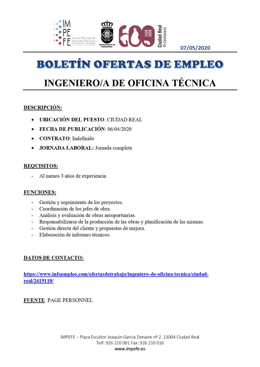 ❗️ Nuevas ofertas de empleo.

impefe.es/boletin-oferta…