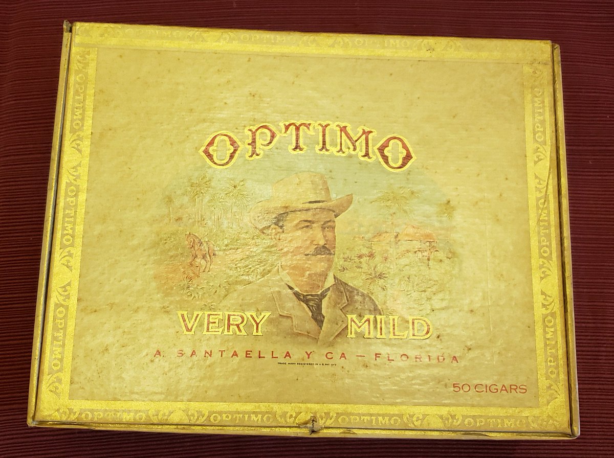 atticesoterica's tweet photo. Vintage Optimo Palmas A. Santaella & Co. Makers Cardboard Cigar Box, Collectible Tobacciana, Vintage Cigar Advertising, Vintage Storage Box https://t.co/OIO7yP8sz1 #Etsy #Antiques #Collectibles #Vintage #AtticEsoterica #CollectibleBox https://t.co/maAOK9IFyQ