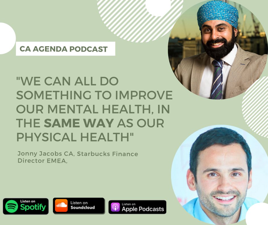 Indy Singh Hothi CA (@indyhothi) on Twitter photo Mental health is a defining issue for our society, more now than ever before.
Have a listen to this months episode of the podcast to hear more from <a href="/1jonnyj/">Jonny Jacobs</a> EMEA Finance Director at @starbucks on mental health and wellbeing.
Listen: bit.ly/2KMXFGs Mental health is a defining issue for our society, more now than ever before.
Have a listen to this months episode of the podcast to hear more from <a href="/1jonnyj/">Jonny Jacobs</a> EMEA Finance Director at @starbucks on mental health and wellbeing.
Listen: bit.ly/2KMXFGs