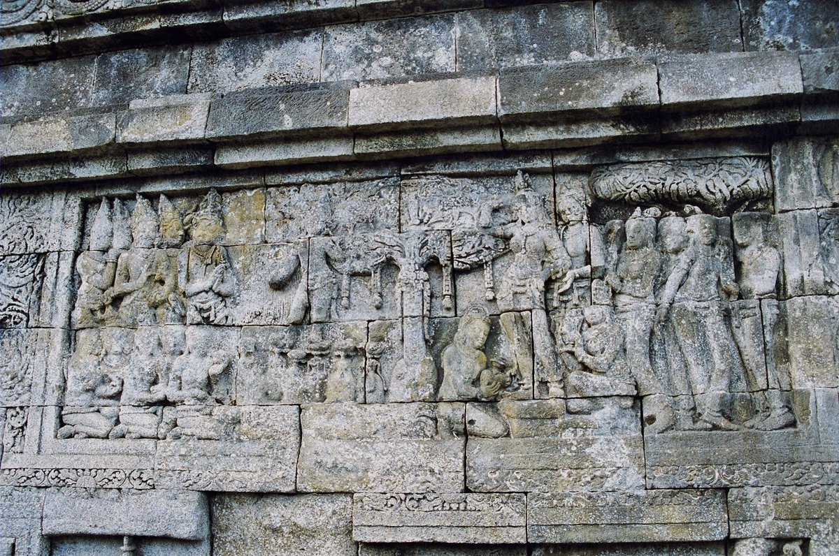 Best Wishes to all on Buddha Purnima ! There is eternal relevance of Buddha's Teachings on Sorrow, ending of Sorrow, Desire, Attachment etc  . 
Pic - Birth of the Buddha, Maya and the tree depicted... My pic from my visit to Borobudur, Indonesia, 2002.