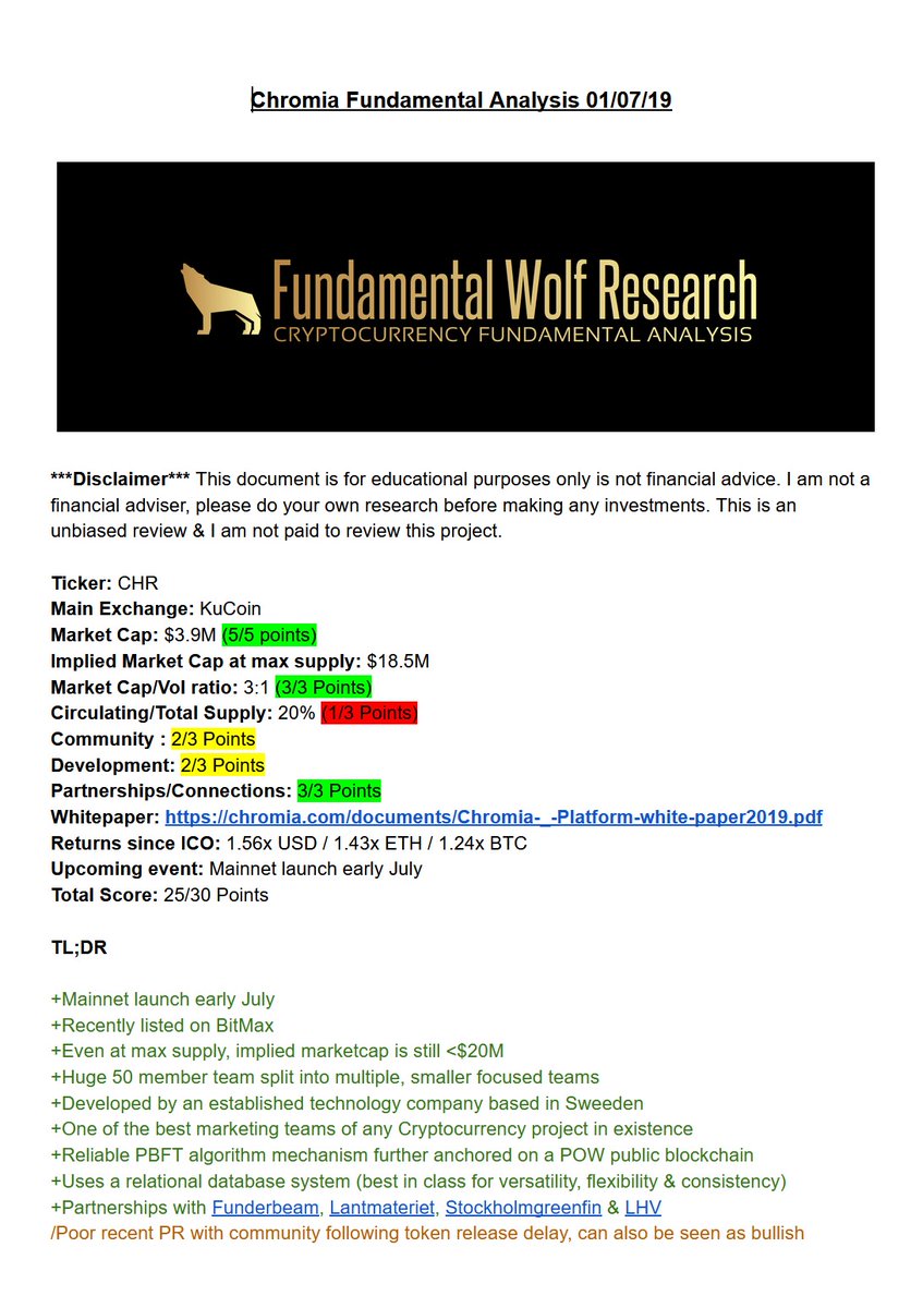FundamentalWolf's tweet photo. $CHR Daily

Currently in a range, on the USDT pair it's consolidating at resistance. One to watch for sure.

Recently won the @binance vote.

Good to see a decent project I've been following for a while make it to Binance. https://t.co/fjelJAXNiQ