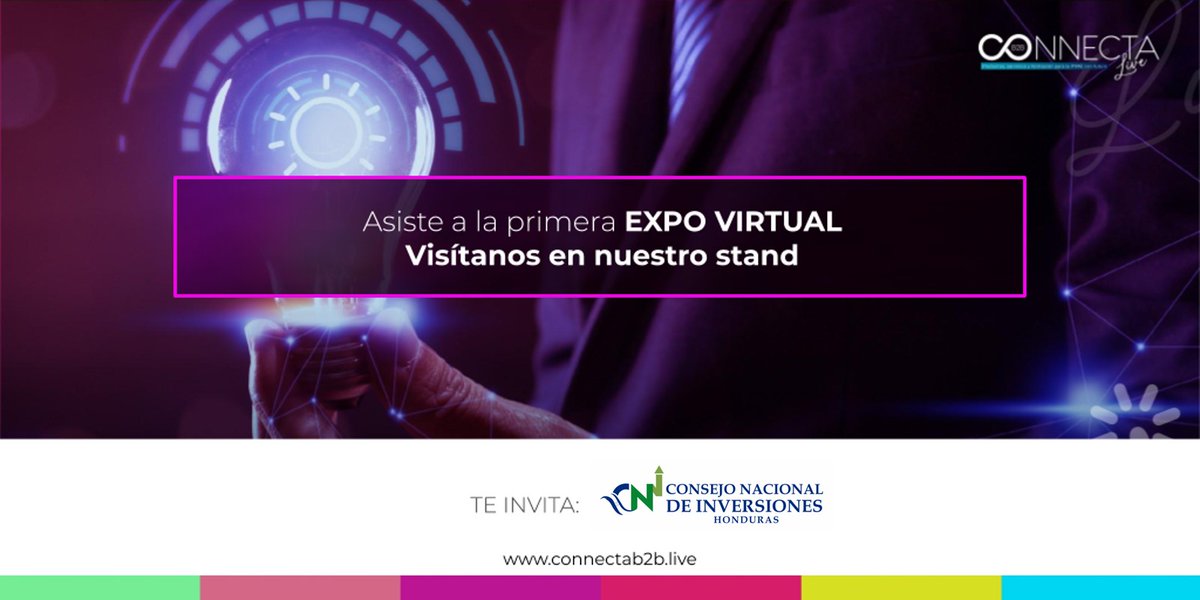 CNI_HN's tweet photo. La primera #ExpoVirtual en la región: #ConnectaB2BLive, inicia el próximo 11 de mayo. Habrán stands, conferencias, talleres, y muchos productos y servicios.
INSCRÍBETE GRATIS: https://t.co/Xz50JxUaW8
#ConnectaLive #ExpoVirtual #inversiones #inversiónprivada #CNI #Honduras https://t.co/Iayu9yZcBD