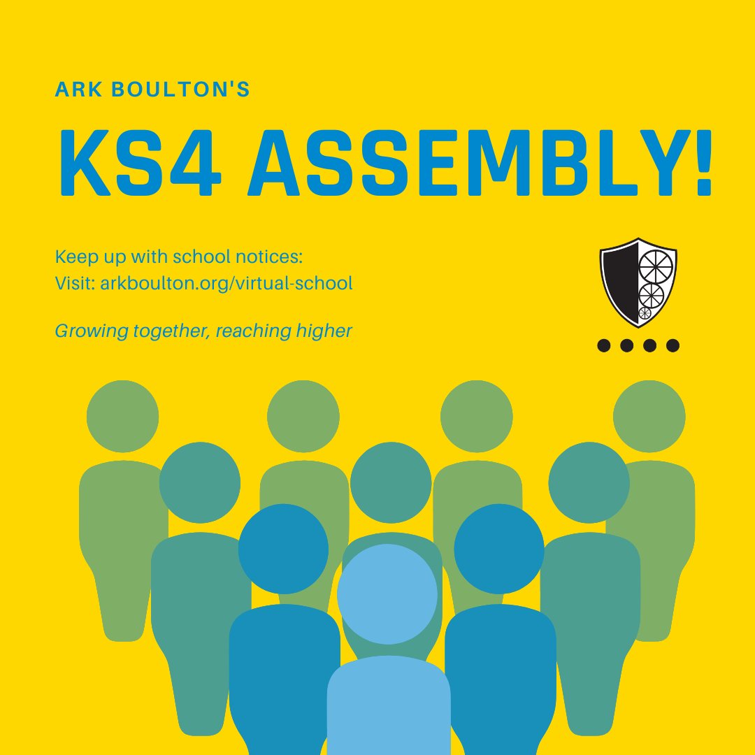 ArkBoulton's tweet photo. Catch up with the KS4 Assemblies: https://t.co/ghA9OSxXVx
Remember a new #assembly is available on Friday mornings! You can find it under the #timetable on your virtual school page!
#ArkBoulton #ArkSchools #ArkCommunityClassrooms #CommunityClassrooms #VirtualSchool https://t.co/A72qoTEihE