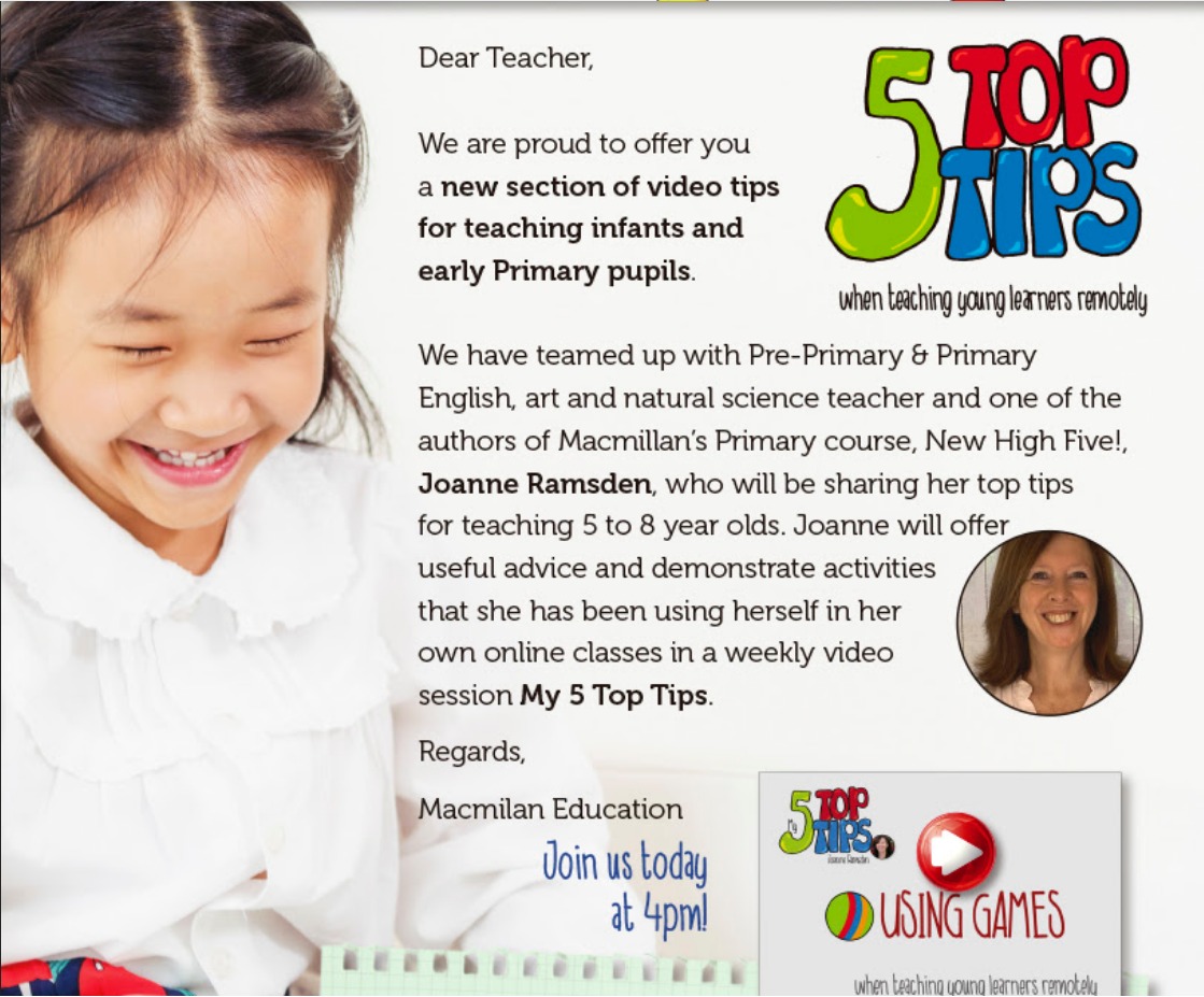 JMLapuerta's tweet image. Esta tarde a las 16:00 se estrena nuestra Teacher Jo con unas ideas y consejos para profes online de la Editorial MacMillan #Top5Tips
#Enhorabuena @MacmillanSpain