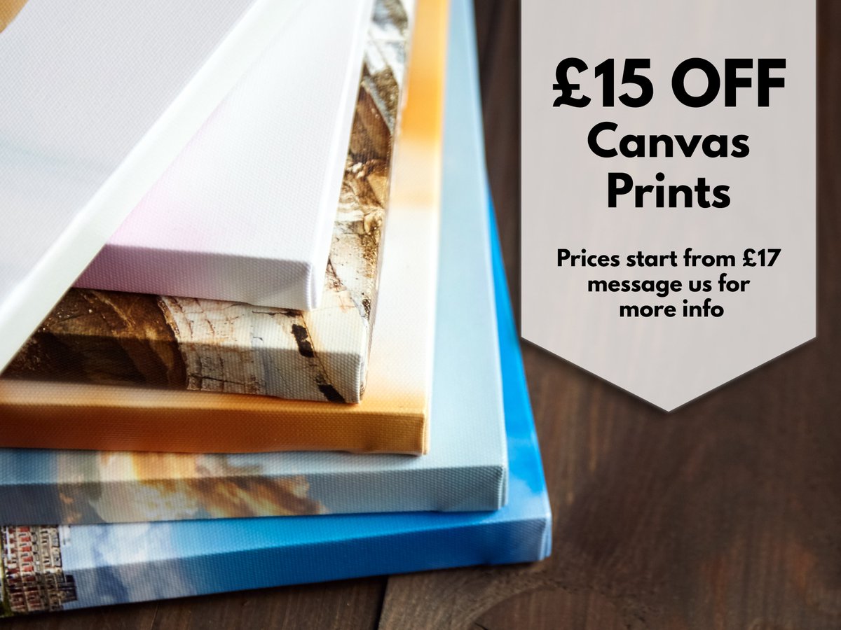 £15 OFF PHOTO CANVAS PRINTS

Prices starting from £17 inc VAT
Sizes from 10"x10" to 18" x 24"
Printed and Stretched on site

Email your image &amp; what size you would like to: info@sidmouthprint.co.uk

#canvasprint #shoplocal #shopindie #familyphotos #lovesidmouth #localprinters