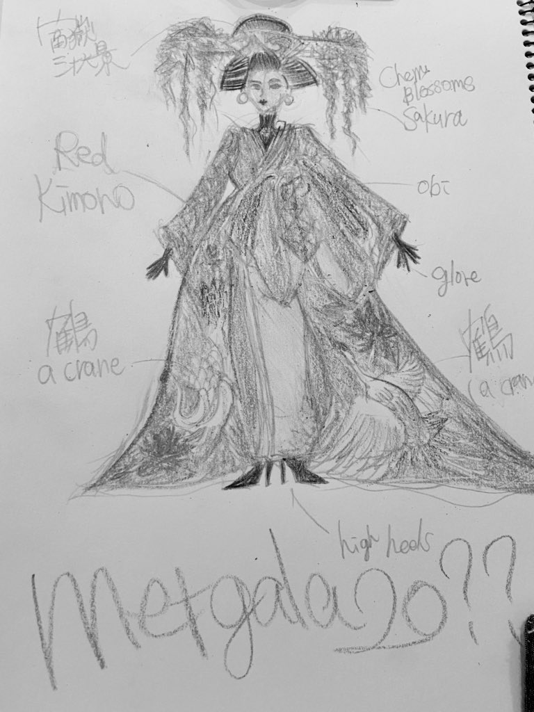 6812sam's tweet photo. #metgala  が恋しすぎて。。今年のテーマabout time で日本の文化見たかったな🥺
暇すぎてドレスデザインしちゃった
日本と着物とドレスと時間 https://t.co/TNaAU3Nh57