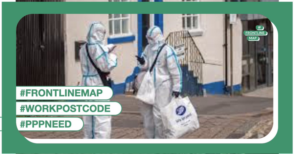 FrontlineMap's tweet photo. #Healthcareworkers - tweet a pic of yourself with #FrontlineMap + #workpostcode + #PPENeeds to put yourself on the map.
Registered suppliers have #gowns #visors #masks #scrubs #gloves #handgel ready to distribute in your region.
Find out about https://t.co/vZtWYyYpL5 here https://t.co/WeBhYpoowf