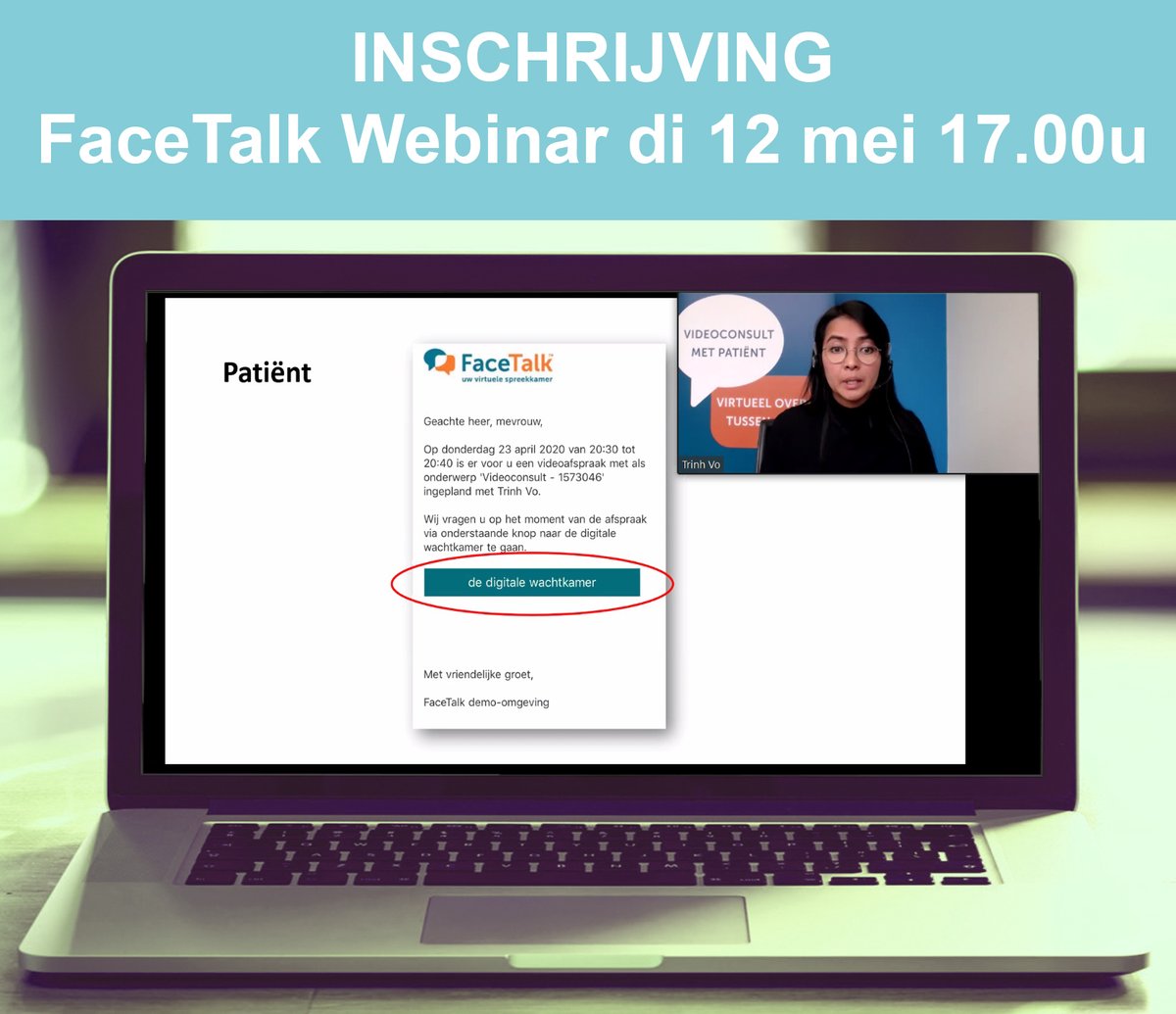 Qconferencing's tweet photo. Dinsdag 12 mei om 17:00 uur organiseren wij een FaceTalk webinar met de belangrijkste functionaliteiten zoals het inplannen van een #videoconsult en #schermdelen Inschrijven via; https://t.co/Fh7TLyiq1T

https://t.co/8DOCE0nzbH https://t.co/6xpvg7H1t7