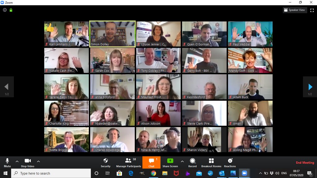 AntheraDevon's tweet photo. Wow what an amazing #onlinenetworking session the #SouthDevonBusiness Club this morning. 41 people involved, so they didn't all fit on one screen. Great breakout rooms and chats going on. See you all next month!! https://t.co/iRqE8ijj2d
