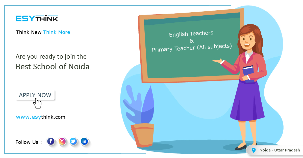 esythinkedu's tweet photo. Top schools of #noida is hiring skilled #teachers to craft good citizen..grab the opportunity on few clicks. 
✅ Subject : English Teacher
✅ Location : Noida
✅ Apply Now : https://t.co/8R6Y5CBFpa https://t.co/7WD3PT4S7R