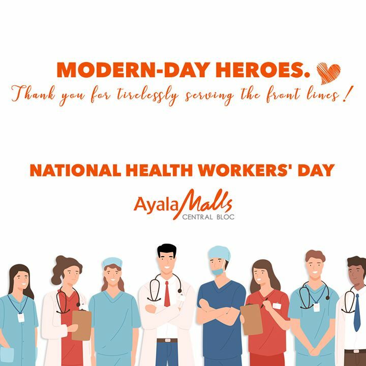 centralbloc's tweet photo. Thank you healthcare heroes! We are grateful for your hard work and dedication! 🧡

#NationalHealthWorkersDay #AyalaMallsCentralBloc #WonderFurther https://t.co/5zEKFJWyAu
