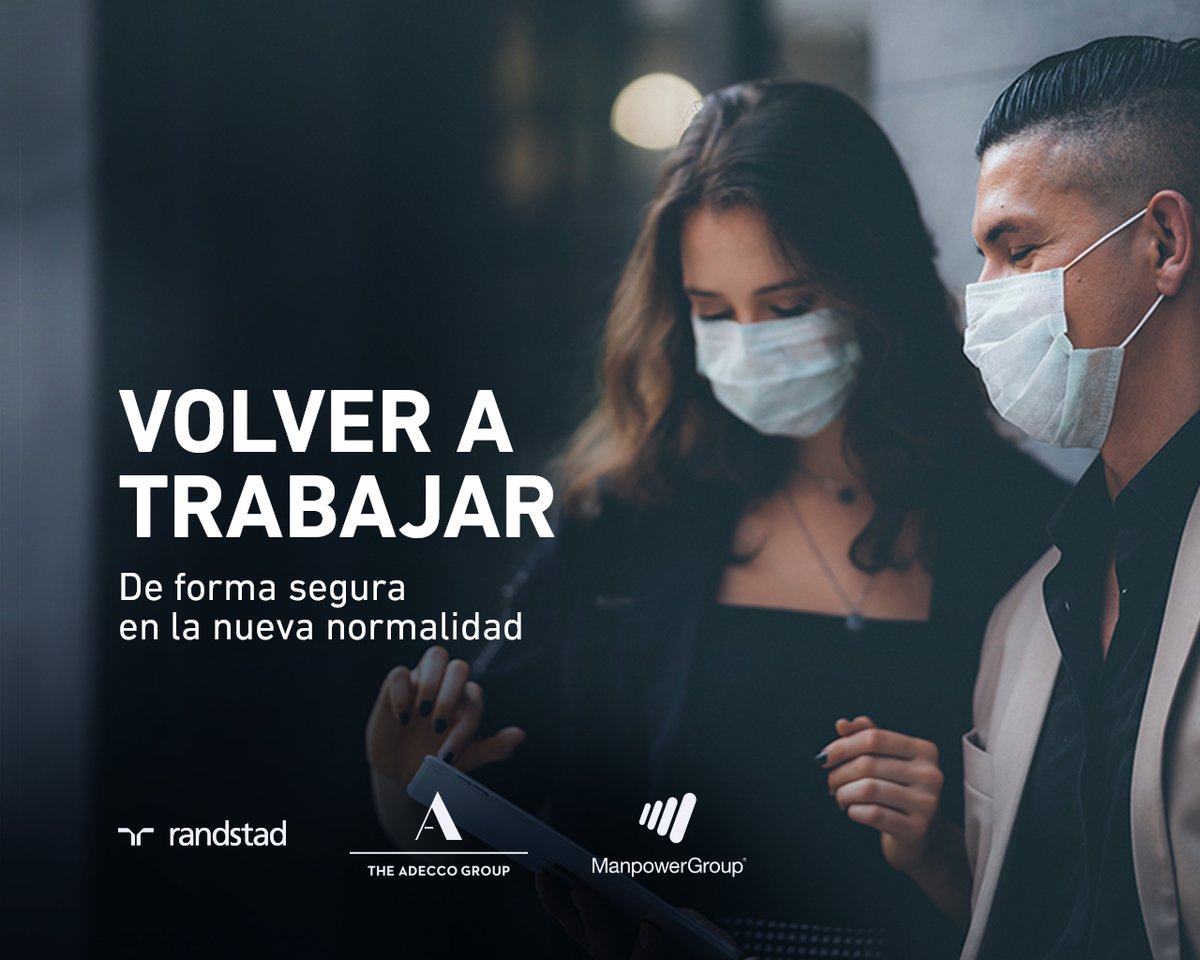 AdeccogroupEs's tweet photo. Por primera vez en la historia los principales líderes de la industria del talento nos comprometemos a ayudar a todas las compañías a volver a su actividad de forma segura y minimizar el impacto de la economía #SB2W @AdeccogroupEs @ManpowerES @Randstad_es https://t.co/VaT1uHEhc8 https://t.co/xZwogs6yPS