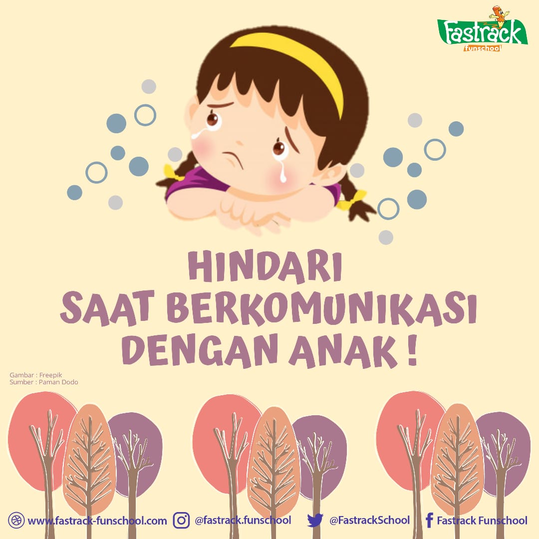 FastrackSchool's tweet photo. Di bawah ini merupakan beberapa cara komunikasi dengan anak yang sebaiknya dihindari..
Saat melihat anak mulai terluka. Segera tarik nafas. Katakan maaf. Peluk dan sampaikan bahwa Ibu dan Ayah menyangimu.
#FastrackFunschool #KomunikasiDenganAnak https://t.co/mucCzHC02x